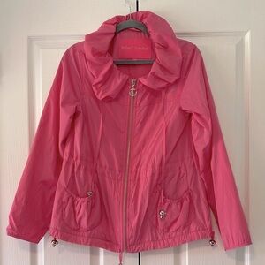 Betsey Johnson Pink Ruffle Collar Coat
